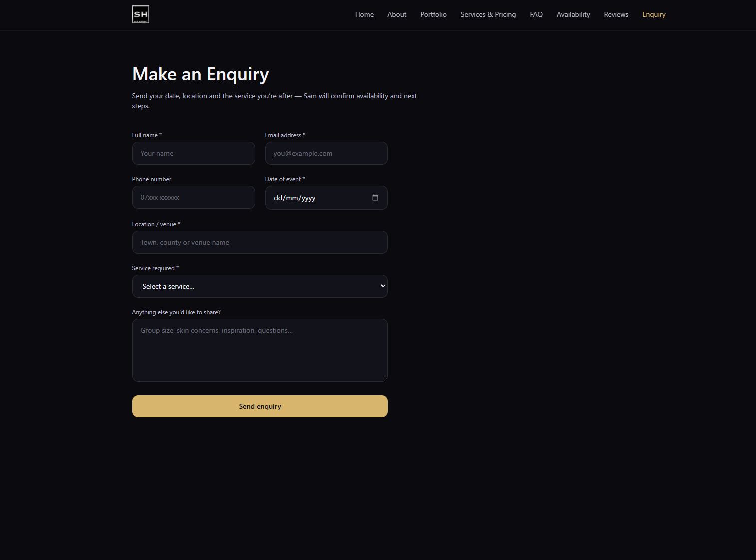 Enquiry form