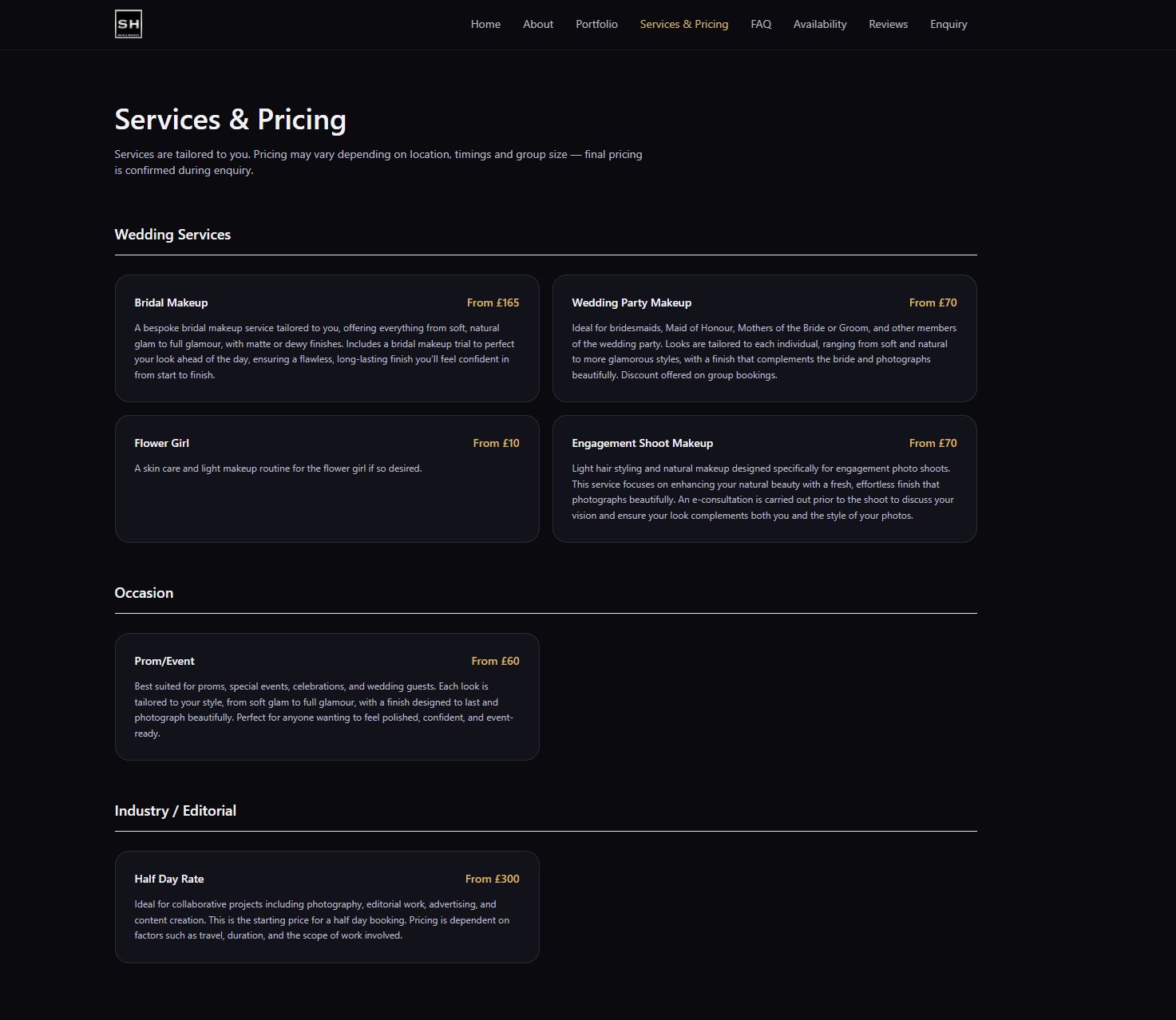 Services & pricing